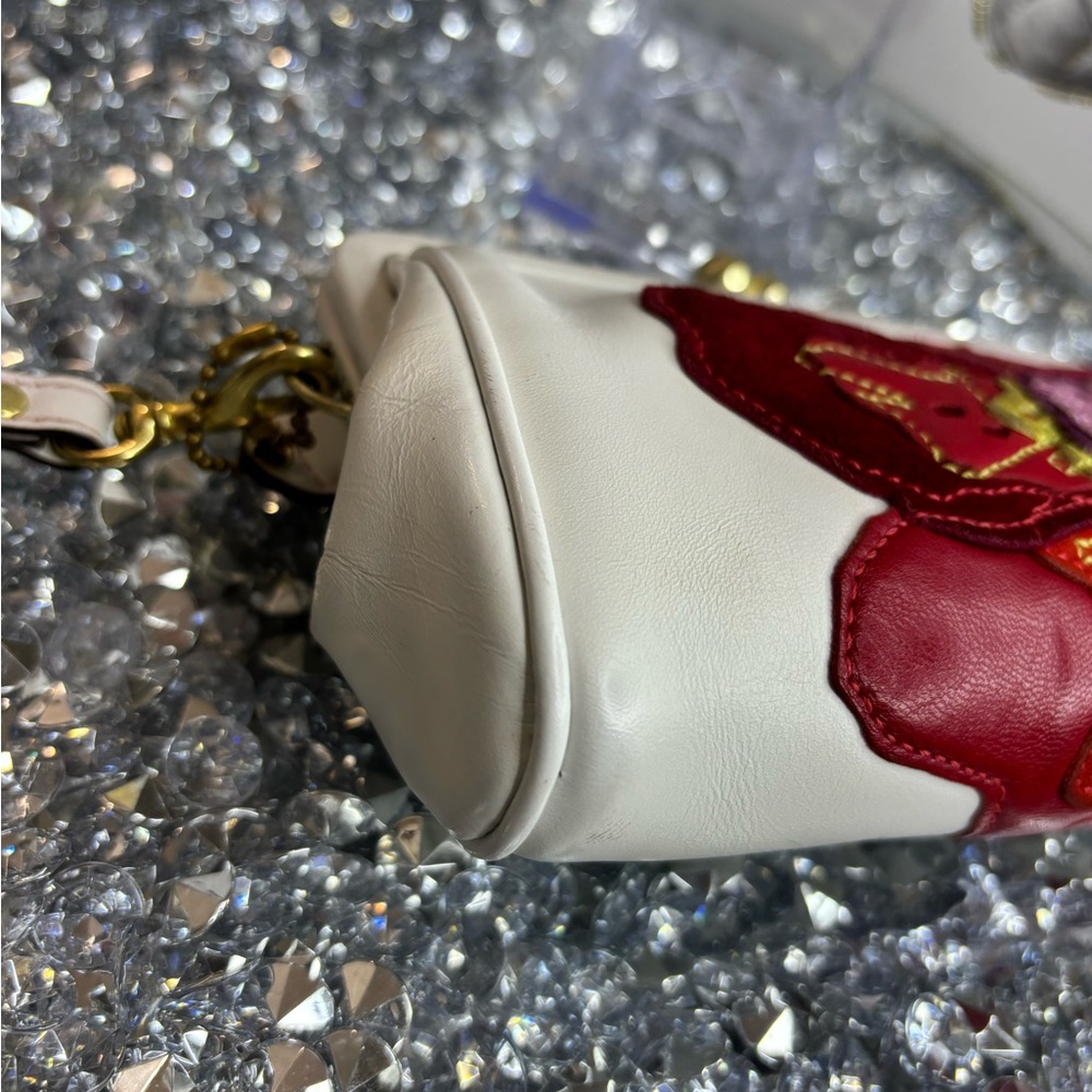 Coach 05’ poppy floral appliqué vintage RARE Poppy for Peace Kisslock EUC - Picture 14 of 16